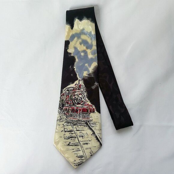 Dino Romaro Men's Train Necktie - Picture 1 of 3